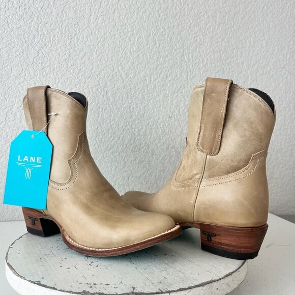 Lane PLAIN JANE Womens Cowboy Bootie 7.5 Butterscotch Western Cowgirl Ankle Boot - Picture 12 of 12
